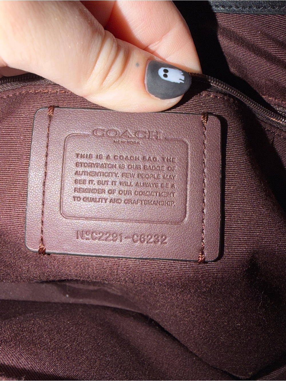 Coach Dark Brown Signature Canvas Shoulder Bag with Black Trim - Picture 10 of 16